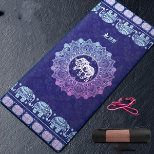 Tapis De Yoga Epais en Mousse violet et Sangle 8 mm