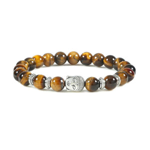 Bracelet Pierre de Lave Bouddha en marron