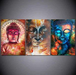 3 Tableaux Bouddha disponibles en 2 dimensions.