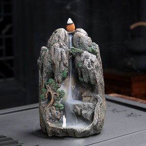porte encens en forme cascade de fumée - top zen