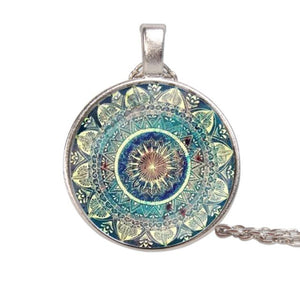 Collier Pendentif Mandala blanc