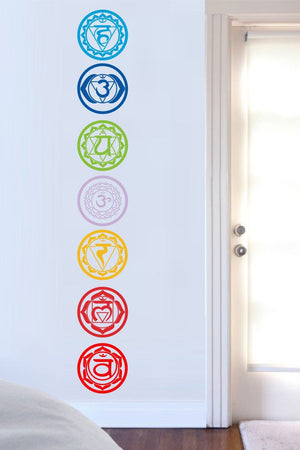 7 stickers muraux chakras 7 couleurs