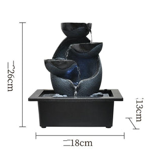 Fontaine d'Intérieur en Polyrésine - Feng Shui 26X18X13