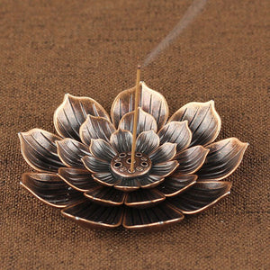 Porte Encens en Argile - Fleur de Lotus - Déco Zen