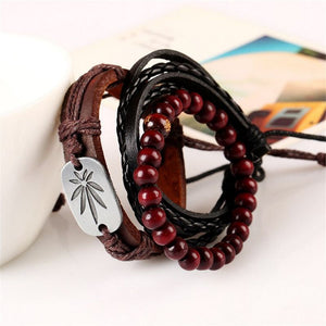 Set 3 Bracelets Bouddha Zen - Cuir - Hommes/Femmes