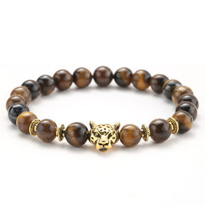 Bracelet Zen en Pierres de lave - marron fonce
