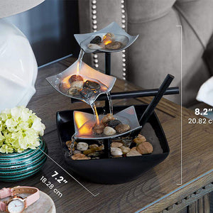 Fontaine d'eau Décorative d'intérieur Zen et Feng Shui - dimensions