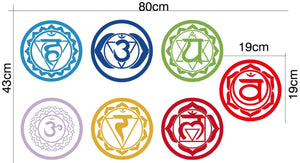 7 stickers muraux representant les 7 chakras