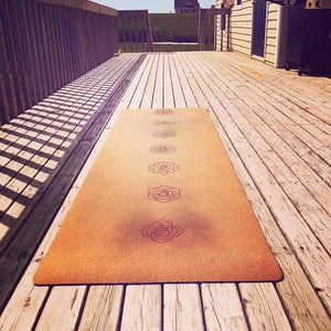 Tapis de Yoga en liège 7 Chakras - Antidérapant