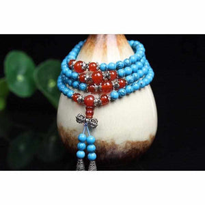Bracelet Mala Bleu Turquoise - Bracelet de Méditation 5ème Chakra-bracelet mala-3-Top Zen-bijoux zen