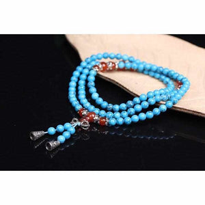 Bracelet Mala Bleu Turquoise - Bracelet de Méditation 5ème Chakra-bracelet mala-5-Top Zen-bijoux zen