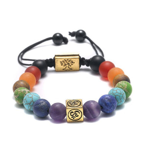 Bracelet Zen 7 Chakras - Arbre de Vie & Om - or