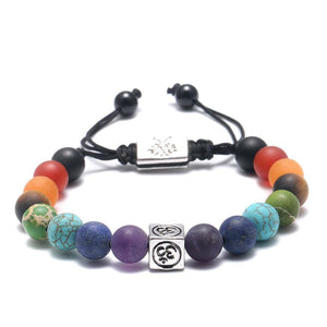 Bracelet 7 Chakras - Arbre de Vie & Om - Unisex - Argent