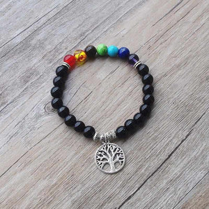Bracelet 7 Chakras et Arbre de Vie - bijoux zen
