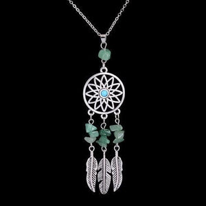 Collier Pendentif "Attrape Rêves"- Pierres Naturelles-pendentif-5-Vert Aventurine-top-zen-bijoux zen