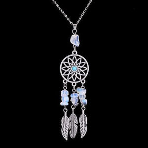 Collier Pendentif "Attrape Rêves"- Pierres Naturelles-pendentif-7-Opal-top-zen-bijoux zen