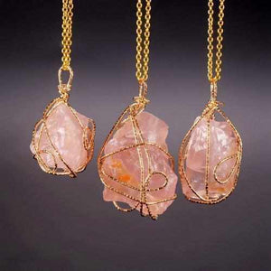 Collier composé D'une Pierre Naturelle Aux Multiples Vertus - Rose Quartz