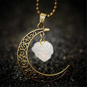 Pendentif "Croissant de Lune" Pierres Naturelles