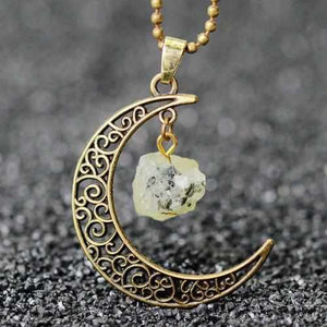 Pendentif Croissant de Lune - citrine or