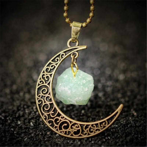 Collier croissant de lune vert