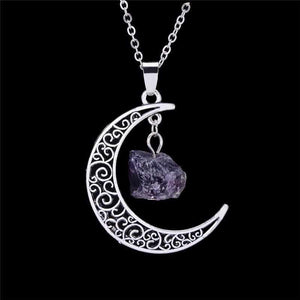 Pendentif "Croissant de Lune" en améthyste argent
