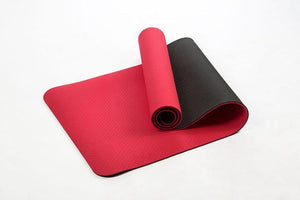 Tapis De Yoga TPE 183x61cmx6mm + Sangle+ Sac - Antidérapant - en rouge