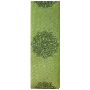 Tapis de yoga TPE 6mm antidérapant + Sangle- Vert 