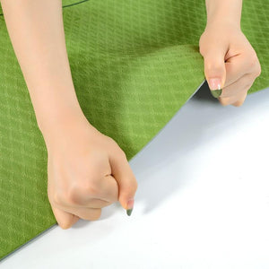 Tapis de yoga Chakras TPE 6mm antidérapant en vert