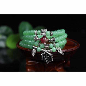 Bracelet Mala Tibétain en Calcedoine Verte- Bracelet Zen-BRACELET MALA-3-Top Zen-bijoux zen