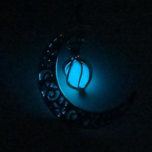 Collier Lumineux Croissant de Lune - bleu ciel