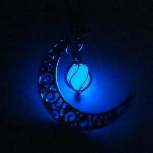 Collier Lumineux Croissant de Lune - Bleu 