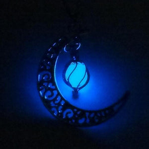 Collier Lumineux Croissant de Lune - Bleu
