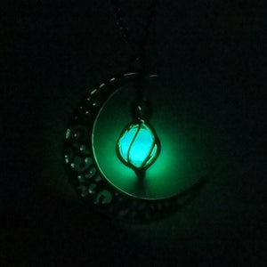 Collier Lumineux Croissant de Lune - Vert