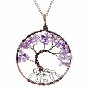 Collier Vintage Arbre de Vie - Améthyste