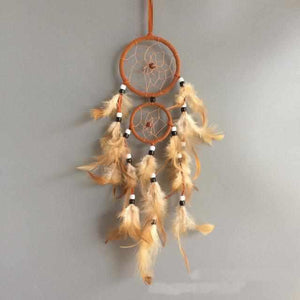 Attrape Rêves - Plumes de Décoration Vintage - jaune