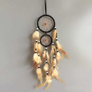 Attrape Rêves en Plumes de Décoration Vintage - noir