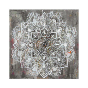 tableau mandala 90x90cm Gris