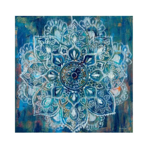Toile Mandala 80x80cm Bleu Foncé