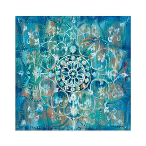 tableau mandala 90x90cm Bleu Clair