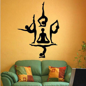 Stickers Zen Postures de Yoga - Décoration Murale Design - top-zen