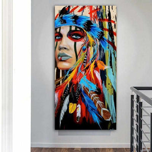 Toile HD Imprimée - Art Amérindien Peinture à Plumes Zen