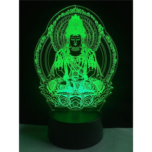 Veilleuse LED 3D Multicolore – Lampe Bouddha