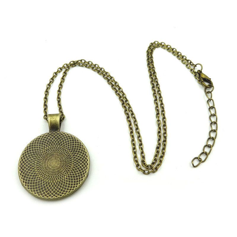 Collier Pendentif Yin Yang Mandala -  Alliage de zinc