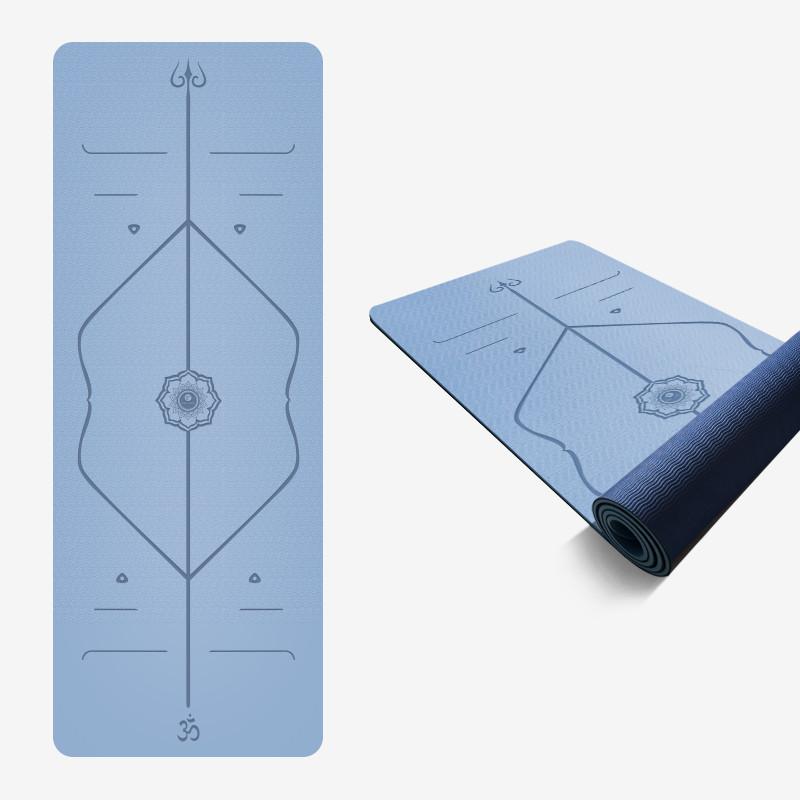 Tapis de Yoga TPE 6mm d'Epaisseur - Antidérapant bleu