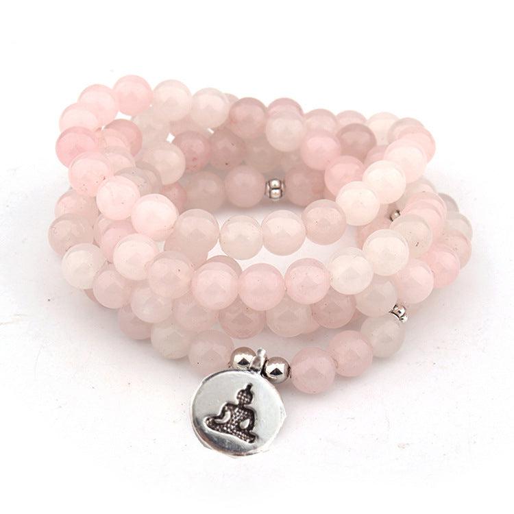 bracelet mala en pierre naturelle symbole bouddha