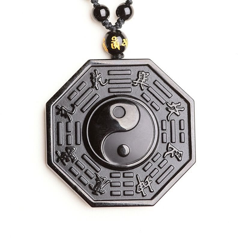 Collier Yin Yang en Obsidienne Noire - Bijou Zen