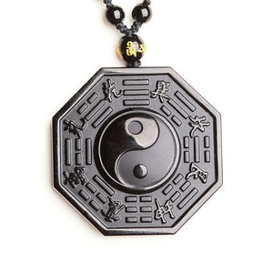 Collier Yin Yang en Obsidienne Noire - Bijou Zen