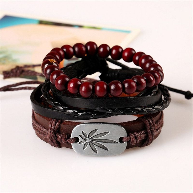 Set 3 Bracelets Bouddha Zen - Cuir - Hommes/Femmes