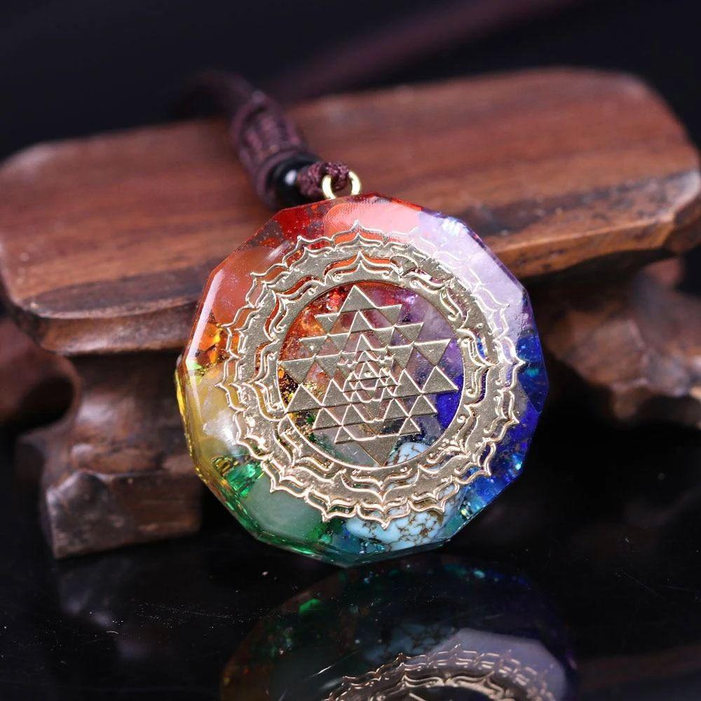 Pendentif de Méditation Sri Yantra Orgonite