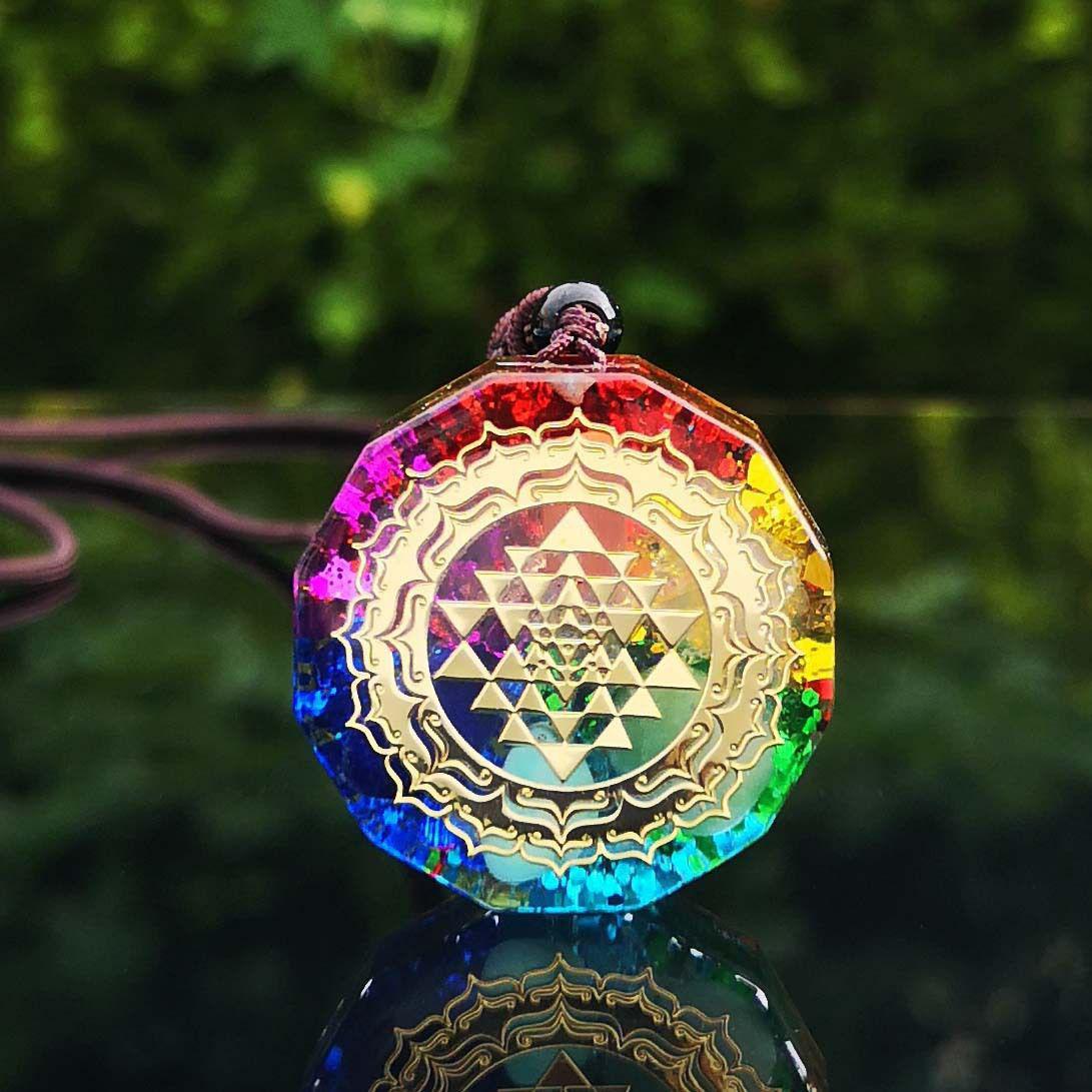 Pendentif Mandala Geométrie sacrée -Shri Yantra-Argent 925 Pendentif Mandala Geométrie sacrée -Shri Yantra-Argent 925